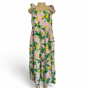 J Crew Floral Pink lemon dress